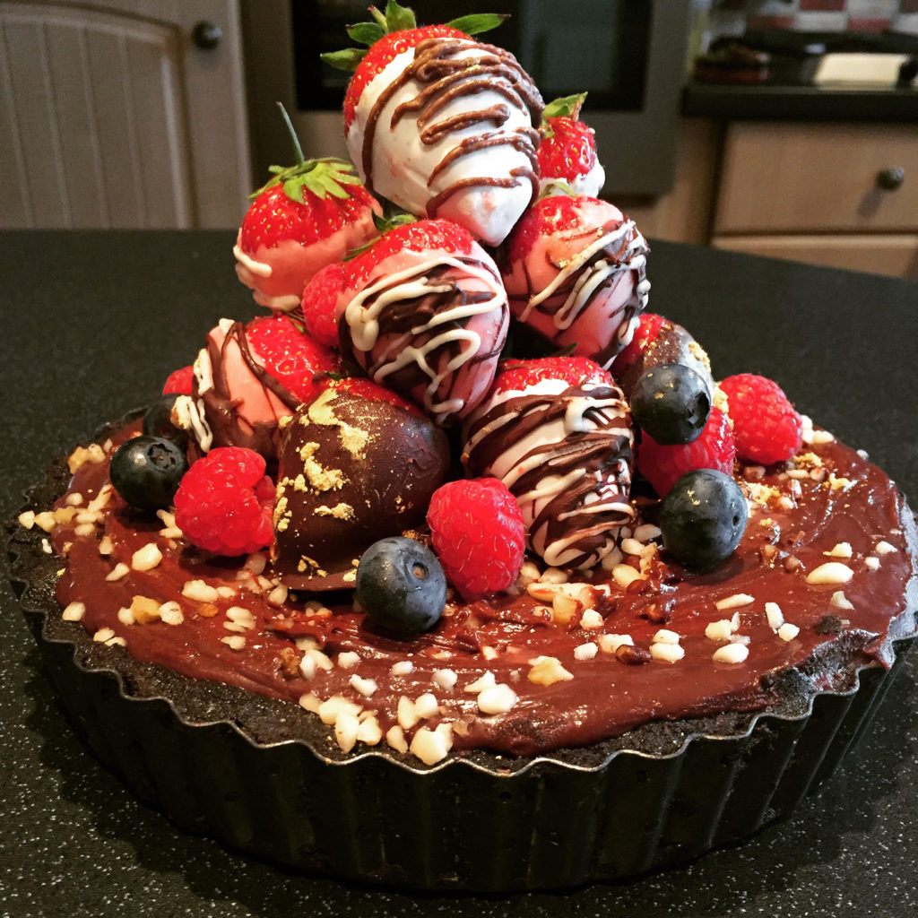 Double chocolate strawberry tart