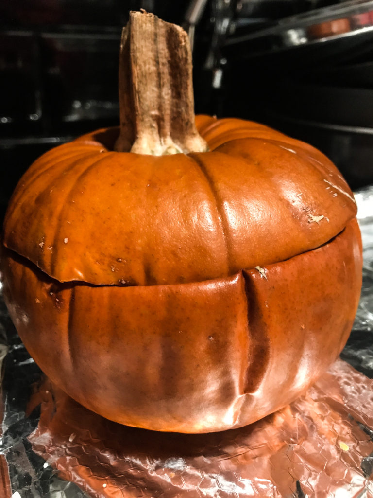 Whole roasted pumpkin
