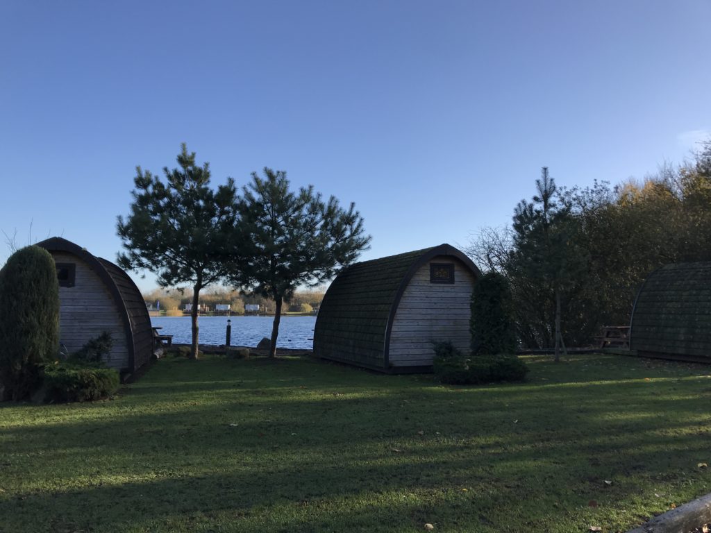 Camping pods over looking the lake
