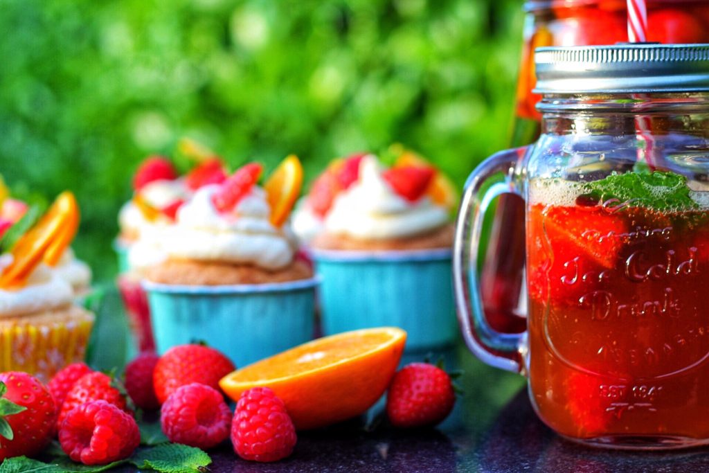 Pimms and summer fruit cupcakes