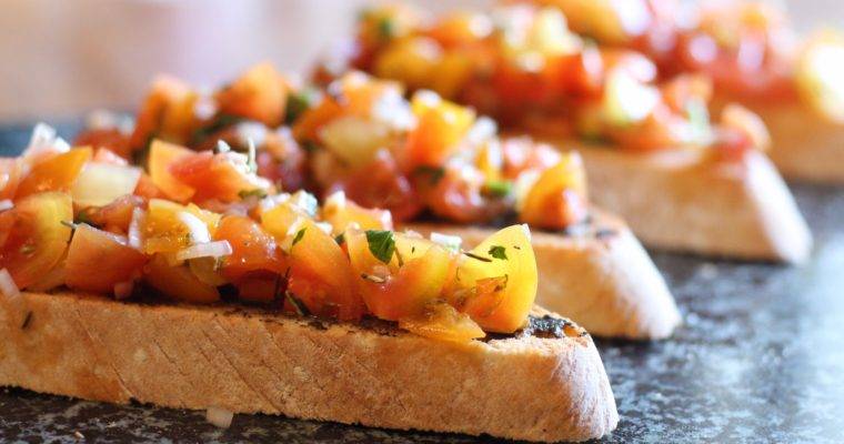 Italian Style Sugar Drop Tomato Bruschetta